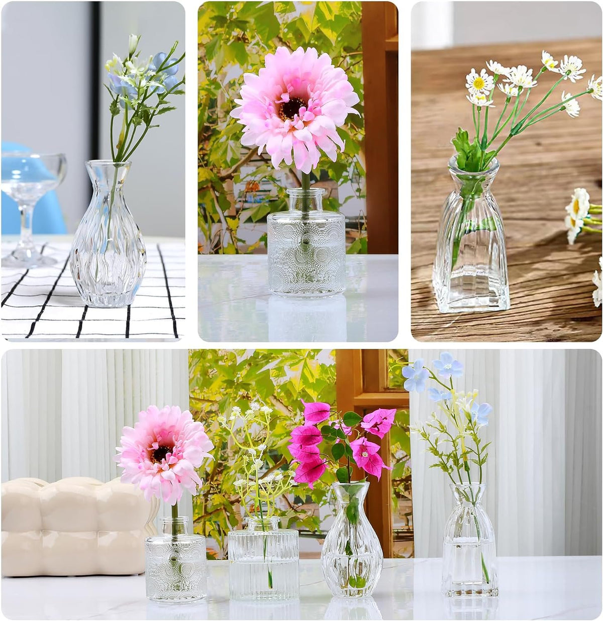 Name Lifestyle Embossed Glass Bud Vase Set additional product photo