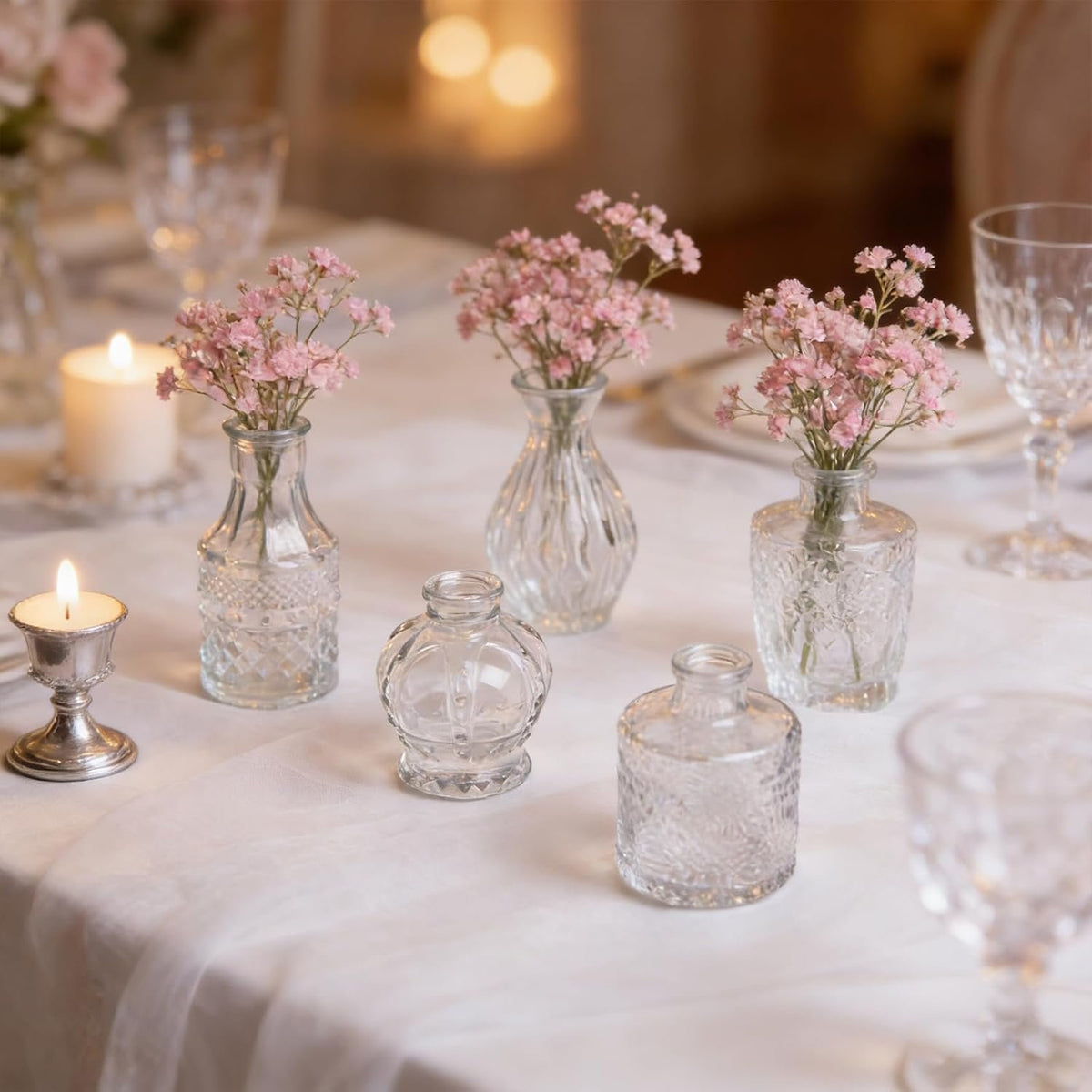 Name Lifestyle Etched Clear Glass Bud Vase Set additional product photo