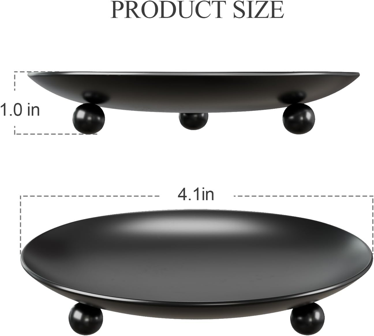 Name Lifestyle Matte Black Metal Pillar Candle Plates additional product photo