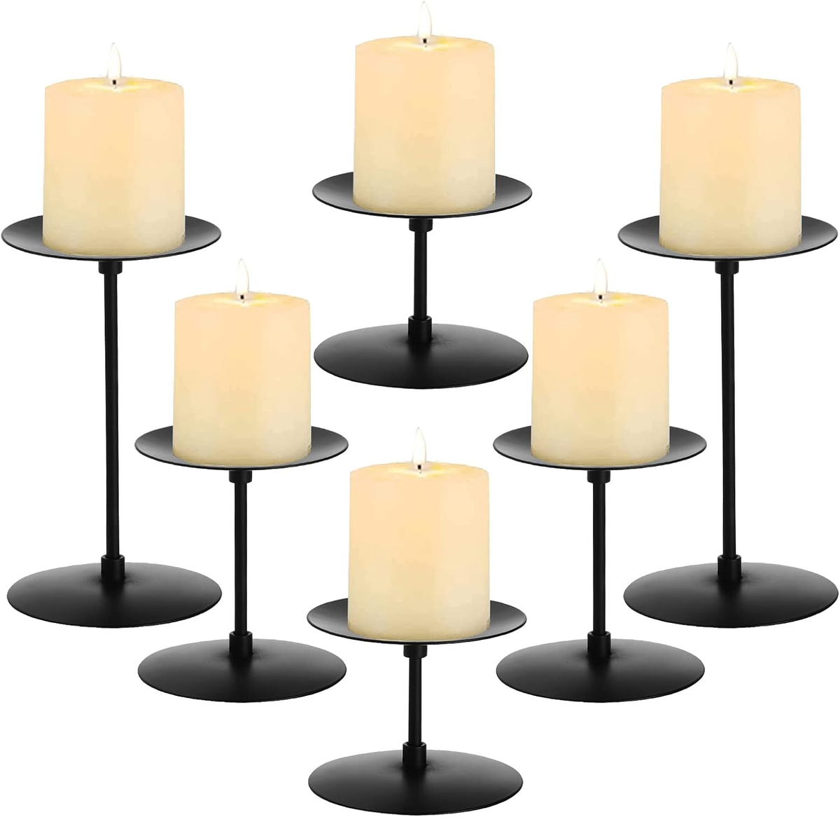 Name Lifestyle Powder-Coated Iron Pillar Candle Holder Set studio product photo