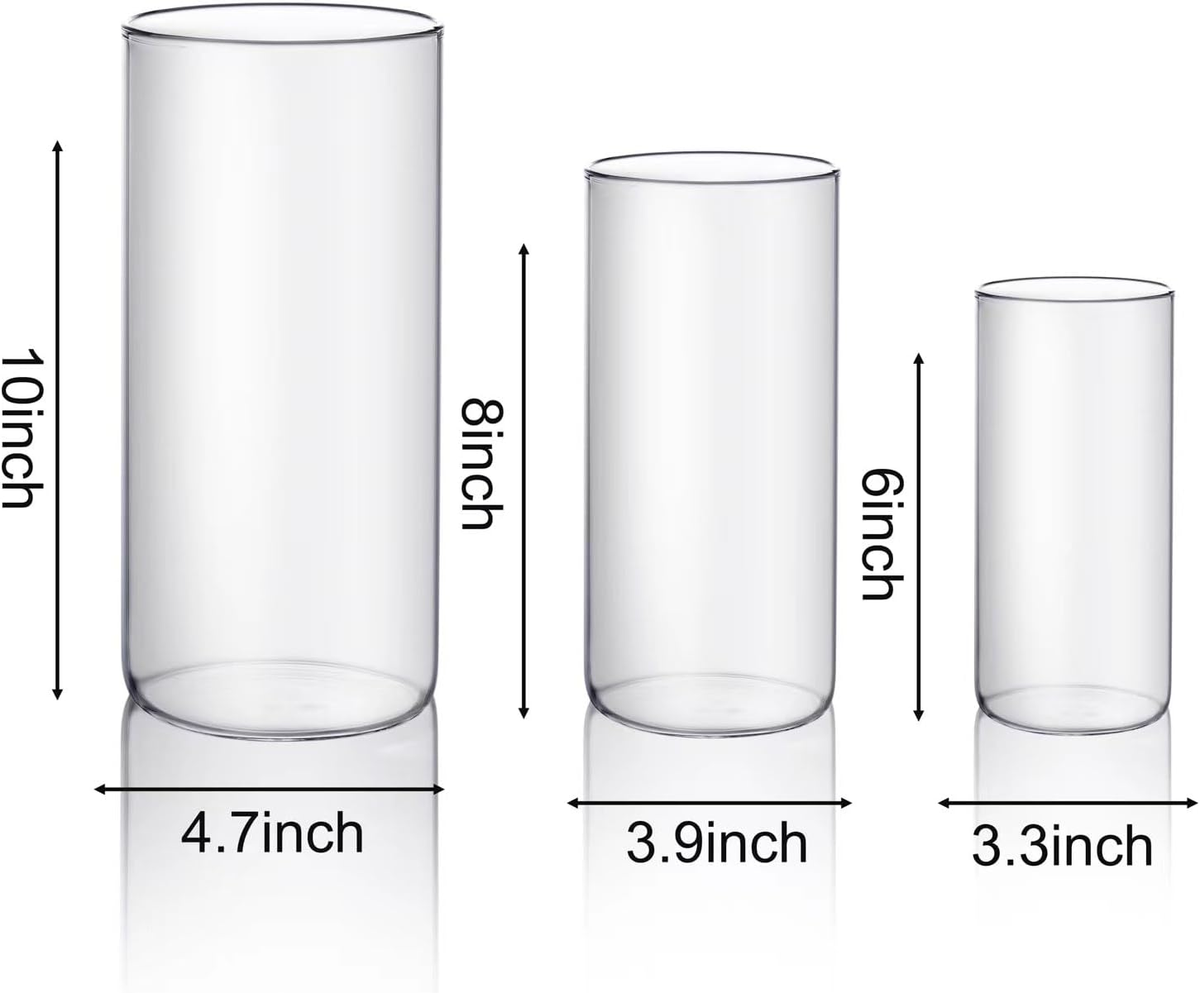 Name Lifestyle Clear Glass Hurricane Candle Holder Set additional product photo