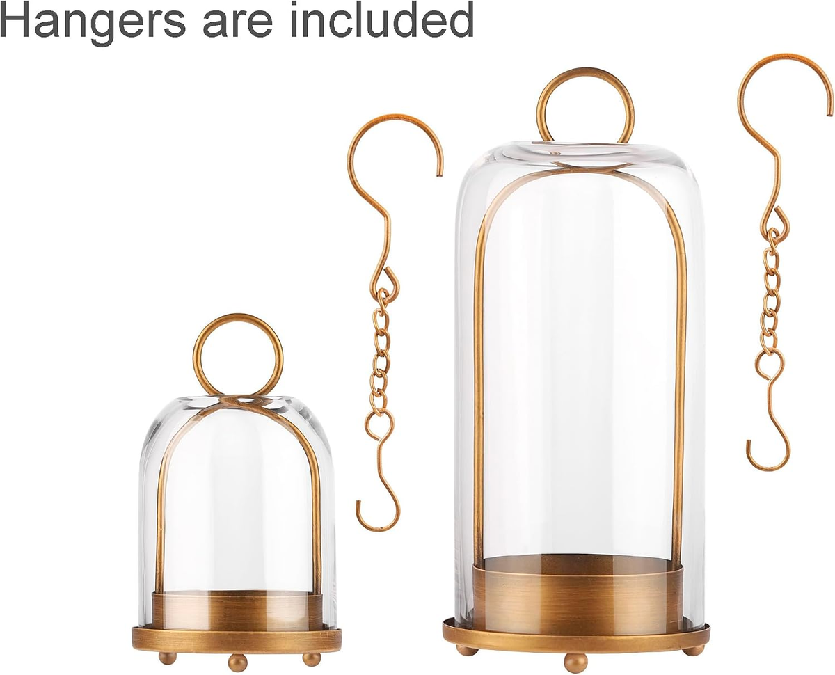 Name Lifestyle Brass Finish Glass Dome Candle Holders additional product photo