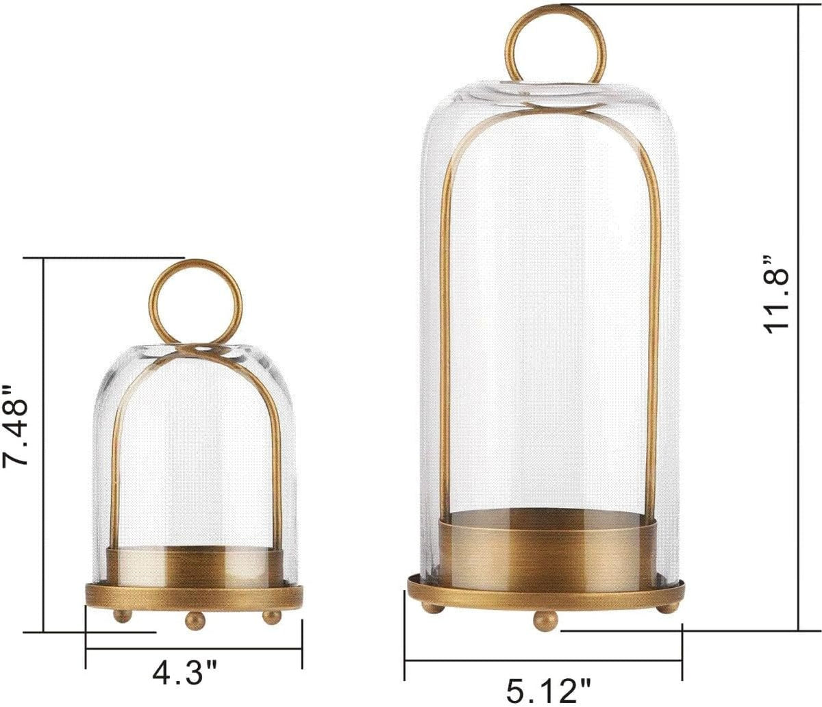 Name Lifestyle Brass Finish Glass Dome Candle Holders additional product photo