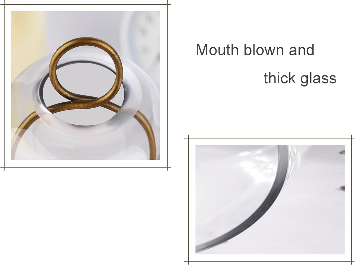 Name Lifestyle Brass Finish Glass Dome Candle Holders additional product photo