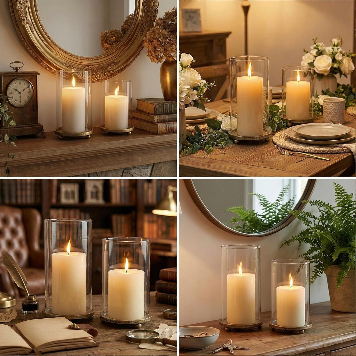Name Lifestyle Glass Sleeve Hurricane Candle Holders additional product photo