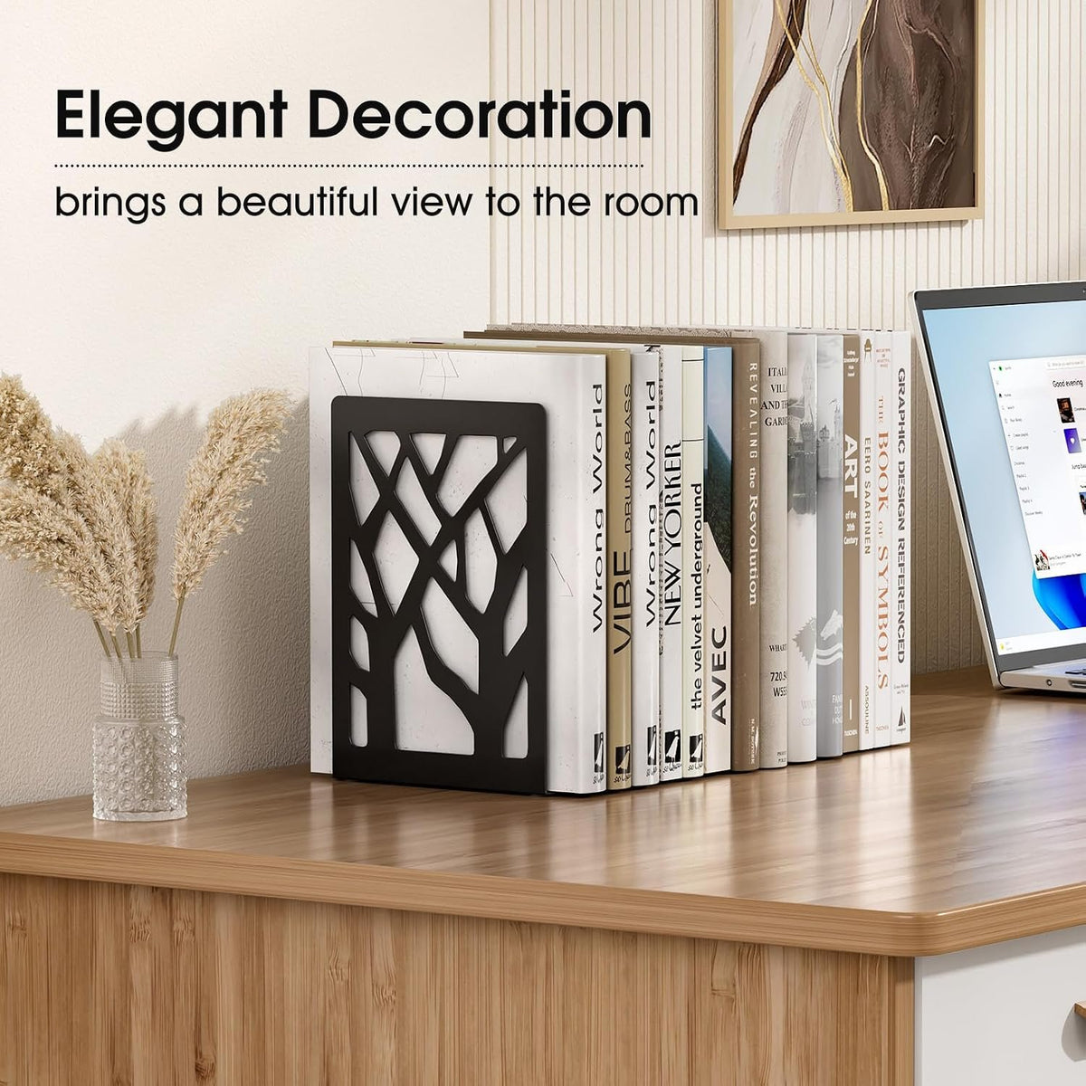 Name Lifestyle Black Steel Tree Cutout Bookends additional product photo