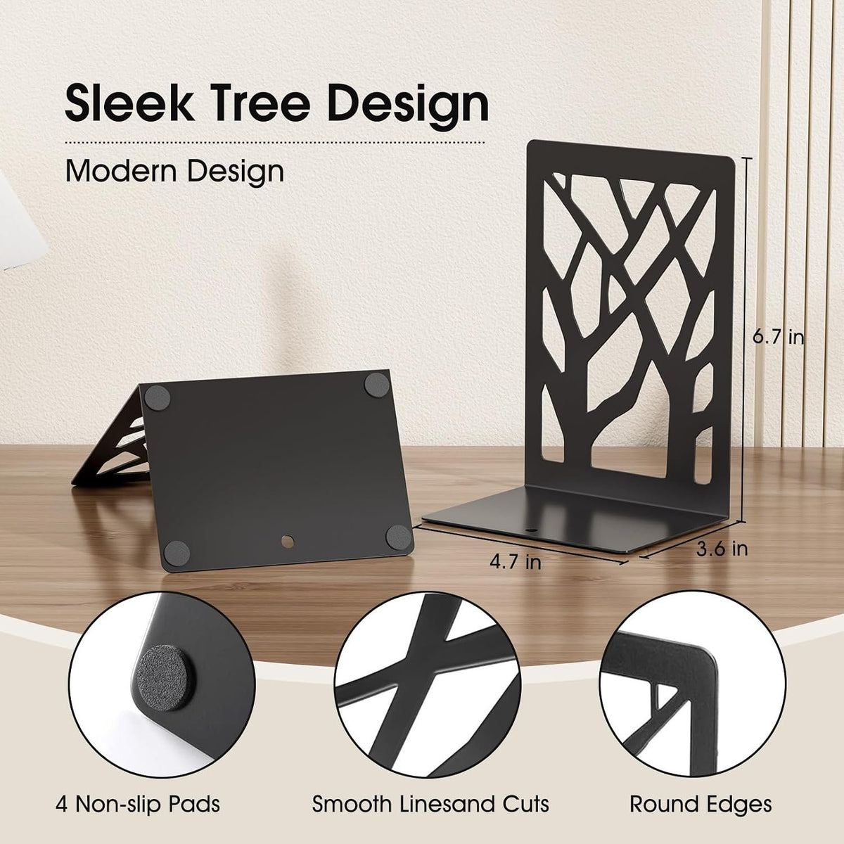 Name Lifestyle Black Steel Tree Cutout Bookends additional product photo