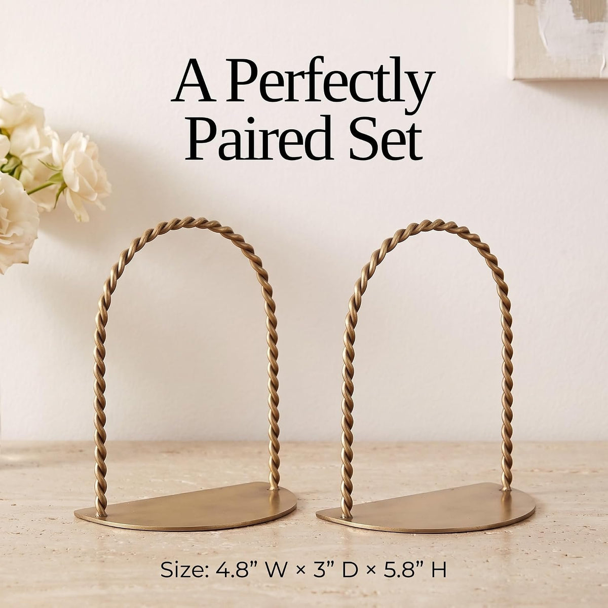 Name Lifestyle Gold Twisted Rope Arch Bookends additional product photo