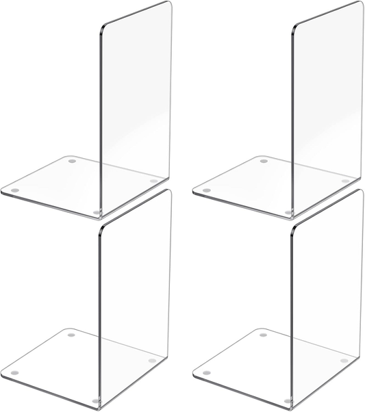 Clear Acrylic L-Shaped Bookends studio product photo