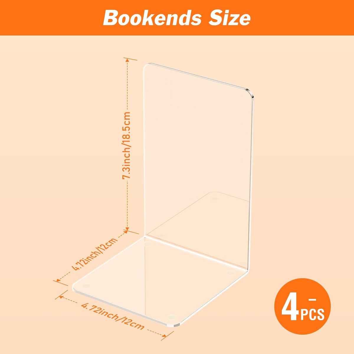 Name Lifestyle Clear Acrylic L-Shaped Bookends additional product photo