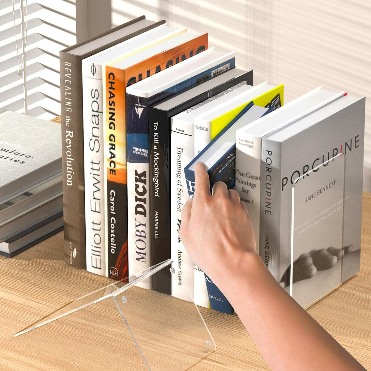Name Lifestyle Clear Acrylic L-Shaped Bookends additional product photo