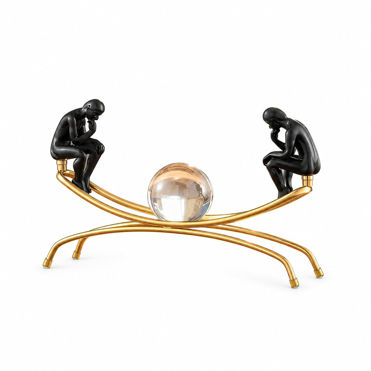 Name Lifestyle Thinker Seesaw Sculpture with Crystal Ball studio product photo