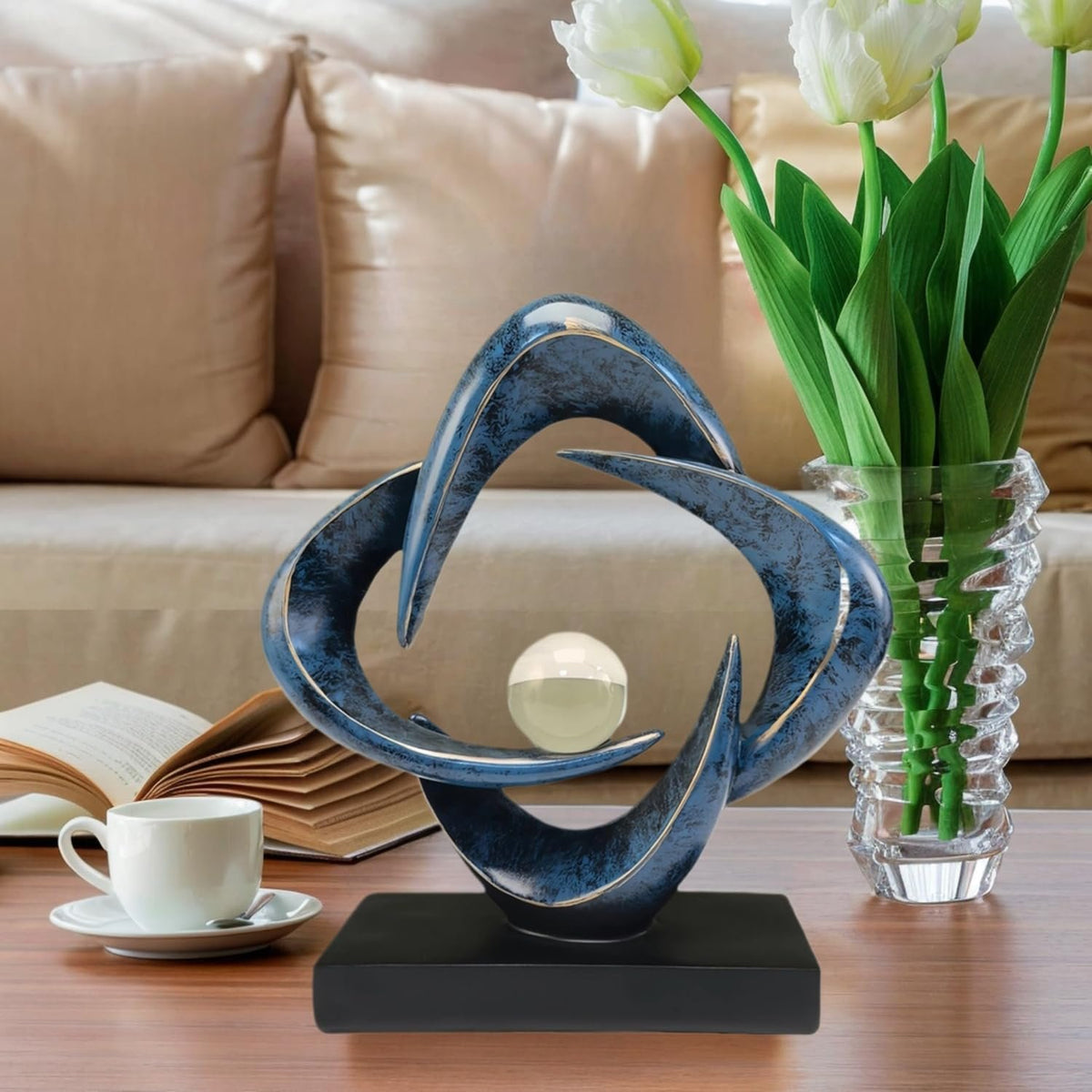 Name Lifestyle Abstract Swirl Resin Sculpture additional product photo