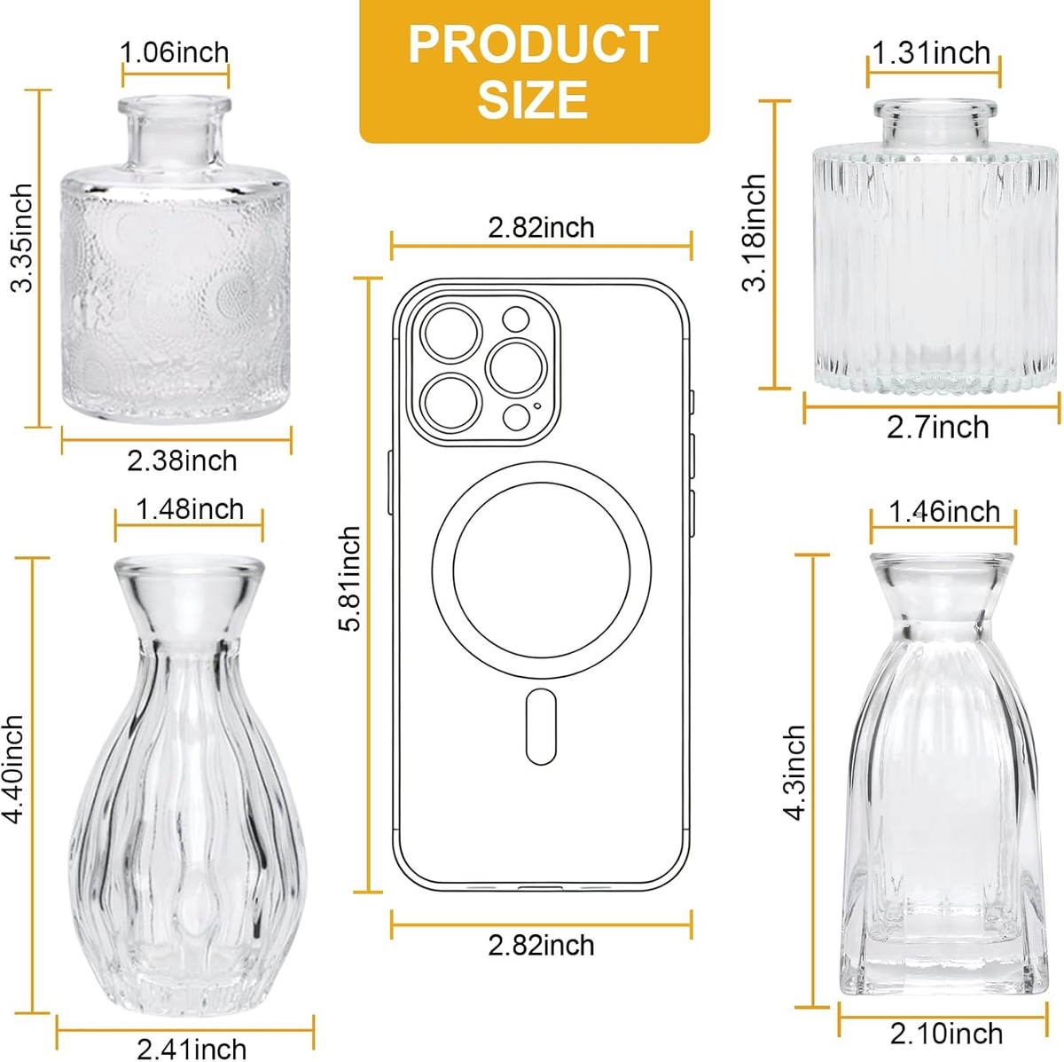 Name Lifestyle Embossed Glass Bud Vase Set additional product photo