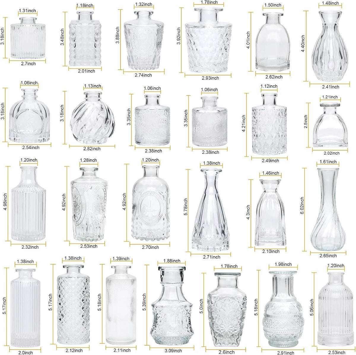 Name Lifestyle Vintage Clear Glass Bud Vase Collection additional product photo