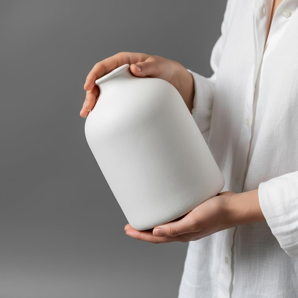 Name Lifestyle Matte Sandy White Ceramic Vase additional product photo