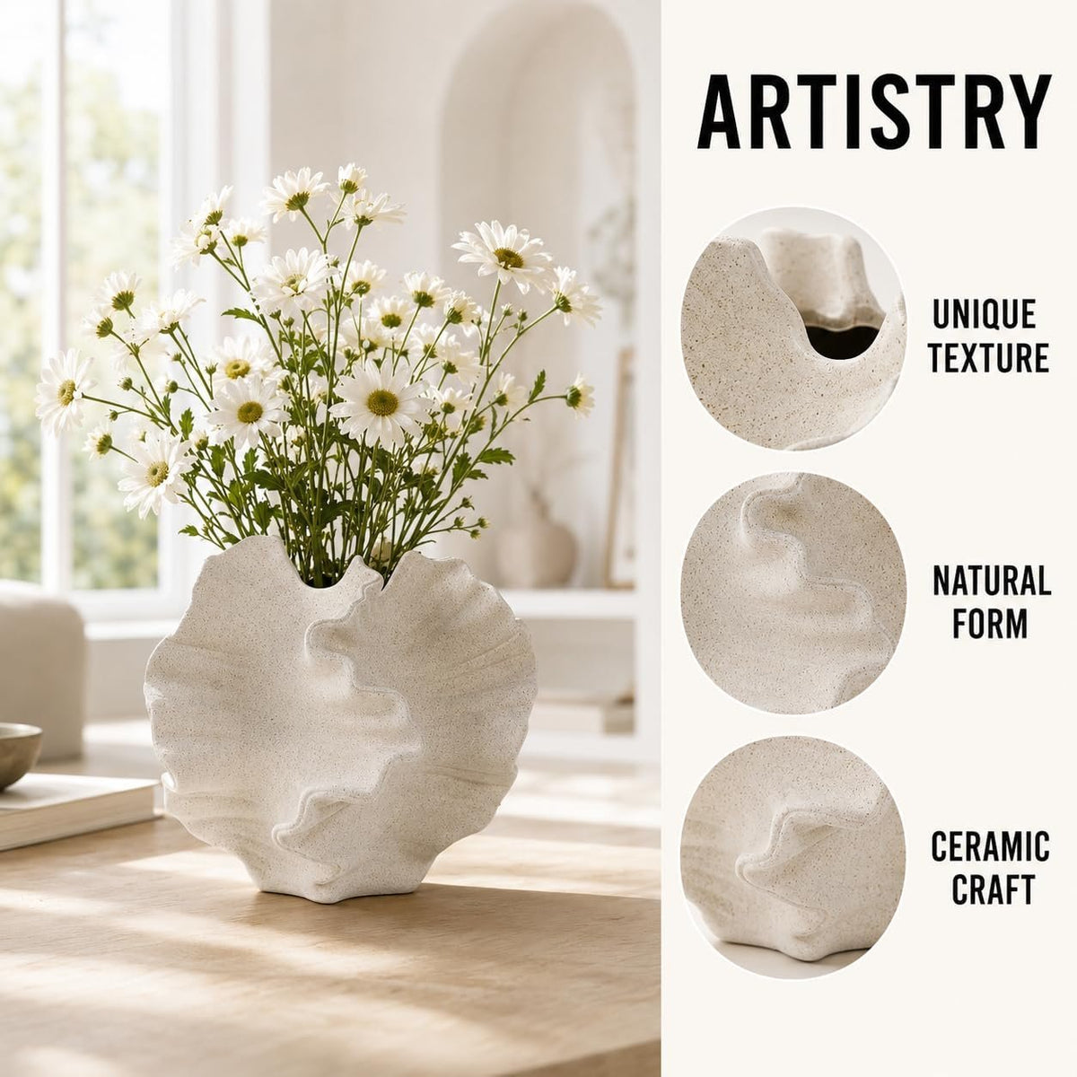 Name Lifestyle Sculptural Textured Ceramic Vase additional product photo