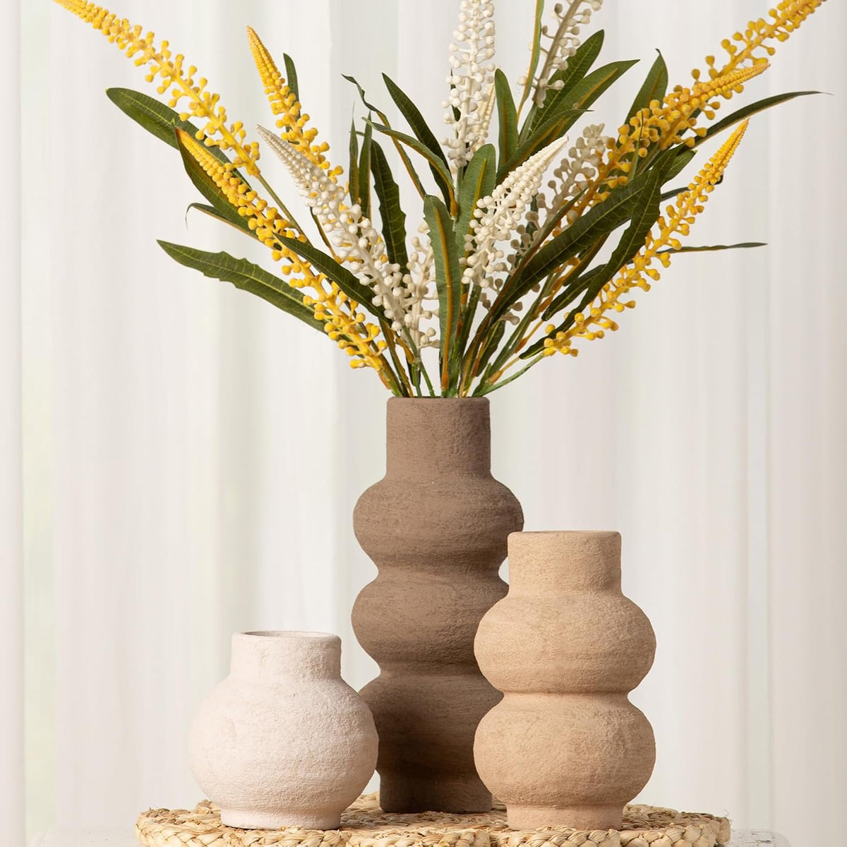 Name Lifestyle Rustic Textured Ceramic Vase Set additional product photo