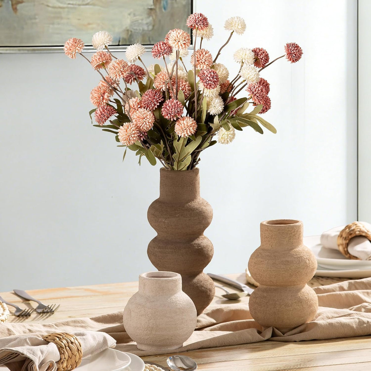 Name Lifestyle Rustic Textured Ceramic Vase Set additional product photo