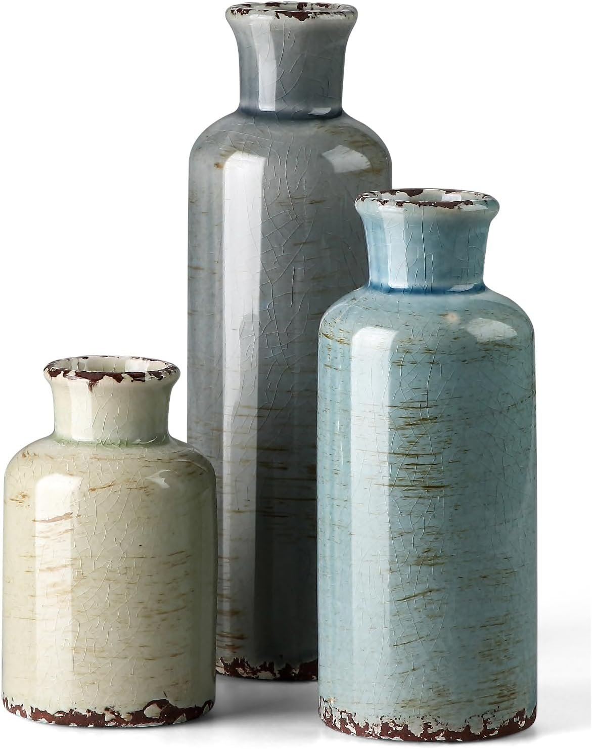 Name Lifestyle Glazed Ceramic Bottle Vase Set studio product photo