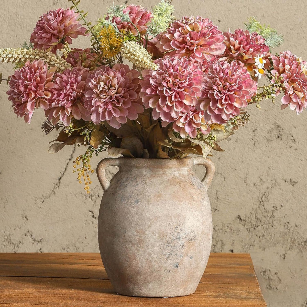 Name Lifestyle Rustic Two-Handle Ceramic Jug Vase studio product photo