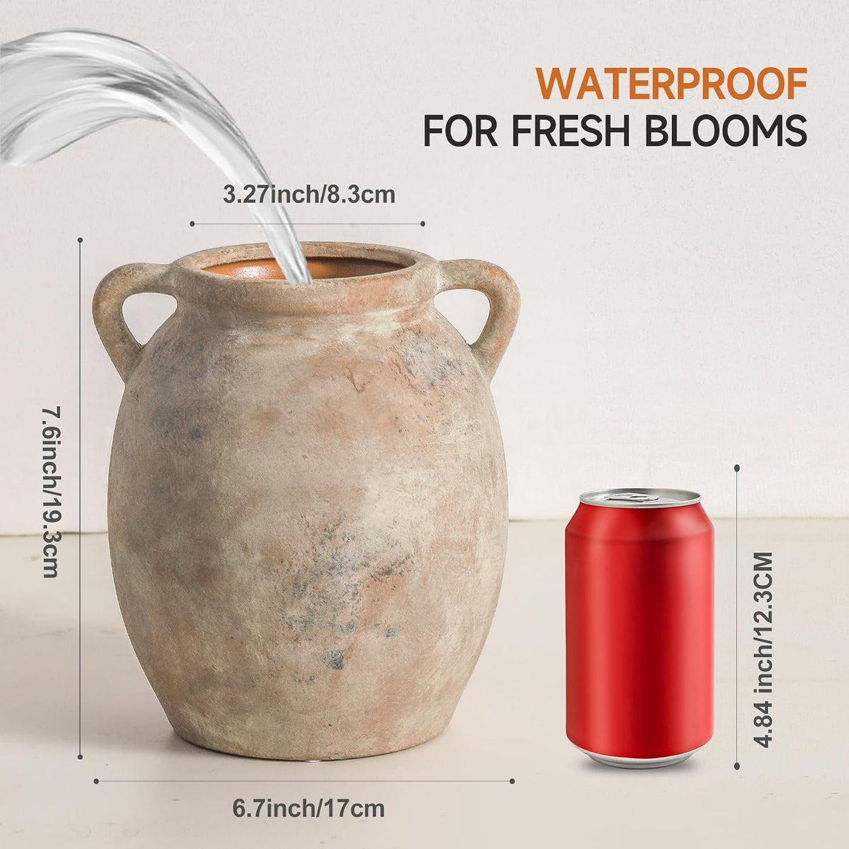 Name Lifestyle Rustic Two-Handle Ceramic Jug Vase additional product photo