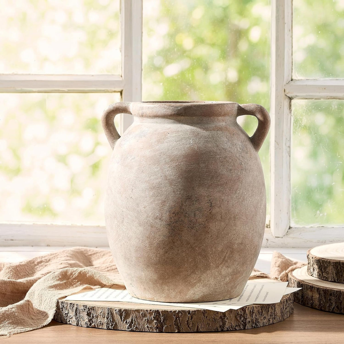 Name Lifestyle Rustic Two-Handle Ceramic Jug Vase additional product photo