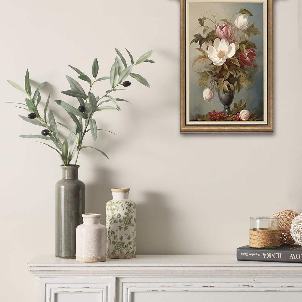 Name Lifestyle Vintage Green Distressed Ceramic Vase Set additional product photo
