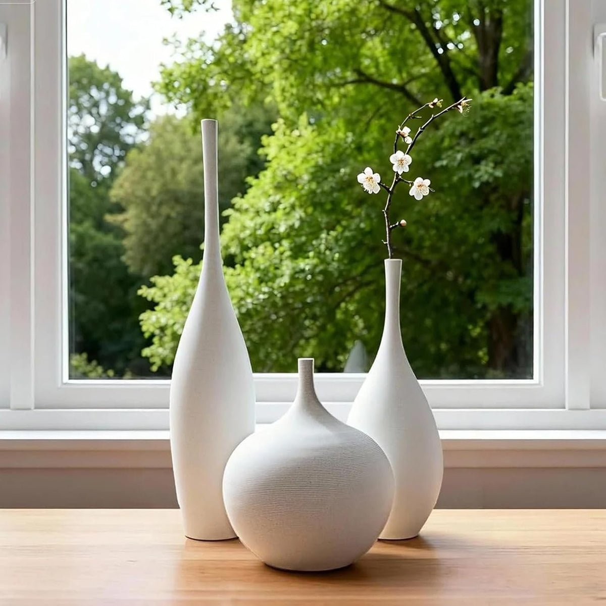 Name Lifestyle Matte White Ceramic Bud Vase Set additional product photo