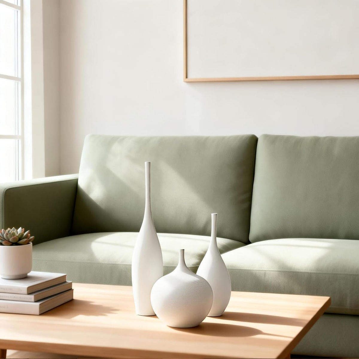 Name Lifestyle Matte White Ceramic Bud Vase Set additional product photo